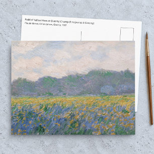 Claude Monet - Feld mit gelben Schwertlilien in Gi Postkarte