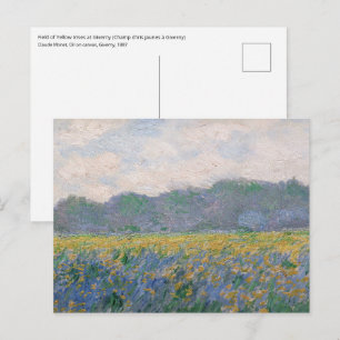 Claude Monet - Feld mit gelben Schwertlilien in Gi Postkarte