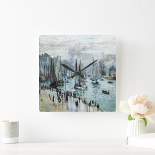 Claude Monet Fischerboote verlassen den Hafen Quadratische Wanduhr