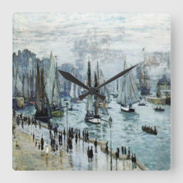 Claude Monet Fischerboote Verlassend Hafen Quadratische Wanduhr