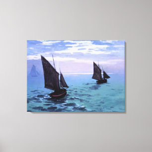 Claude Monet: Fischereifahrzeuge auf dem Weg Leinwanddruck