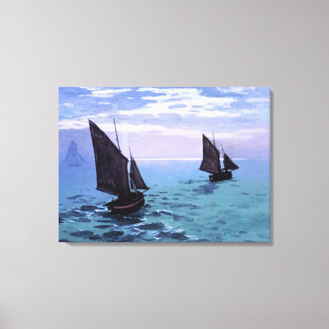 Claude Monet: Fischereifahrzeuge auf dem Weg Leinwanddruck (Vorderseite)