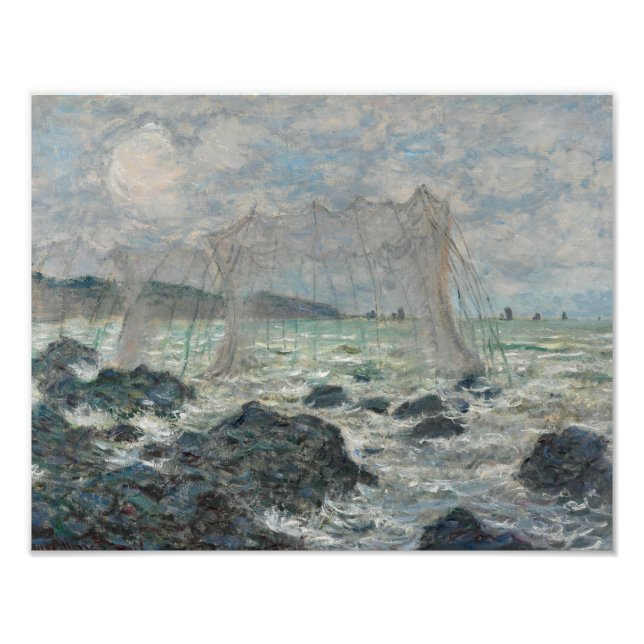 Claude Monet - Fischereinetze in Pourville Fotodruck (Vorne)