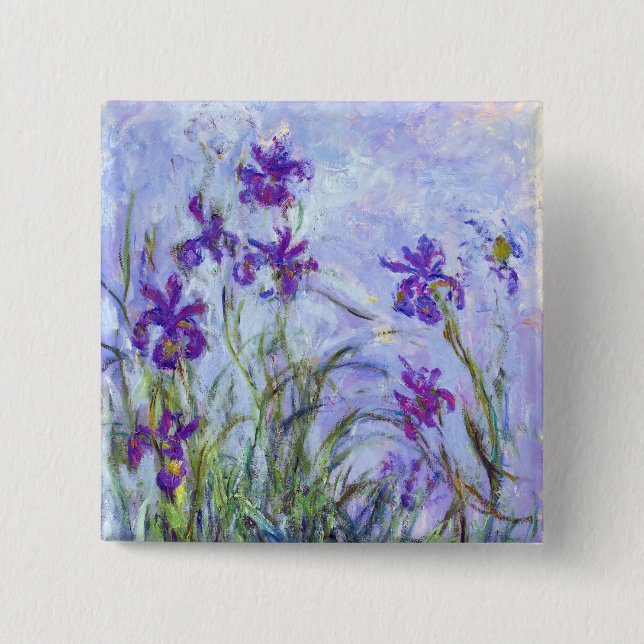 Claude Monet - Flieder-Iris / Iris Mauves Button (Vorderseite)