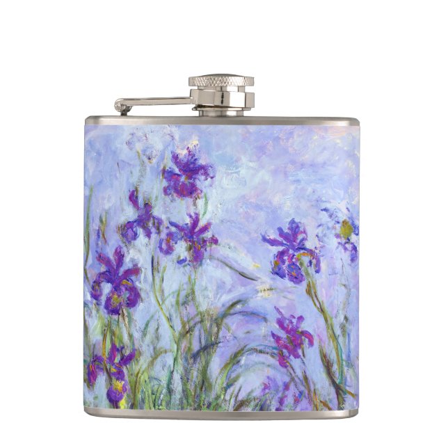 Claude Monet - Flieder-Iris / Iris Mauves Flachmann (Vorderseite)