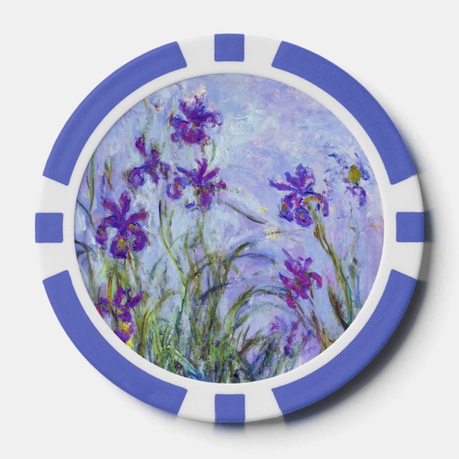 Claude Monet - Flieder-Iris / Iris Mauves Pokerchips (Vorderseite)