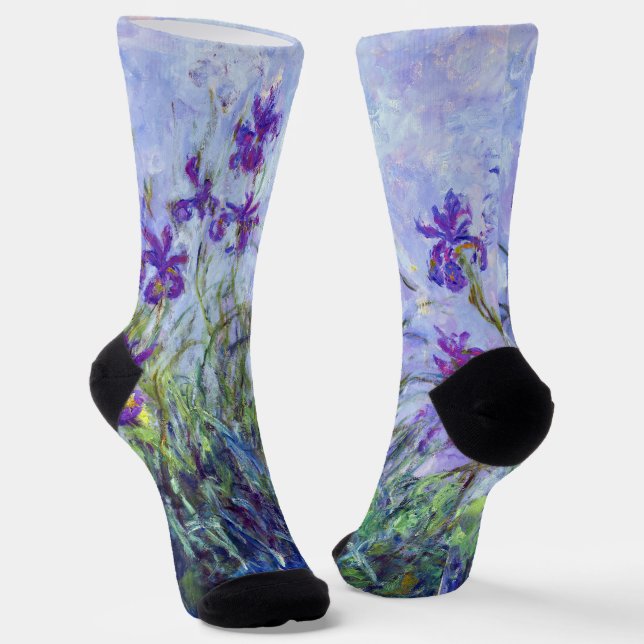 Claude Monet - Flieder-Iris / Iris Mauves Socken (Gewinkelt)