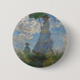 Claude Monet-Frau mit einem Sonnenschirm 1875 Button