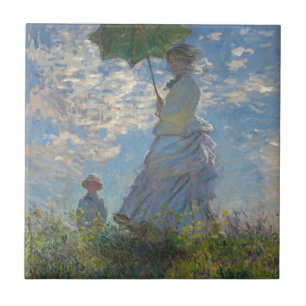 Claude Monet-Frau mit einem Sonnenschirm 1875 Fliese