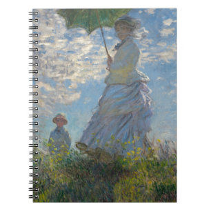 Claude Monet-Frau mit einem Sonnenschirm 1875 Notizblock