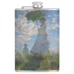 Claude Monet Frau mit einem Sonnenschirm Fine Art Flachmann