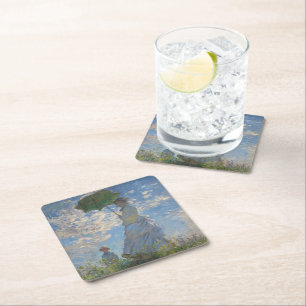 Claude Monet Frau mit einem Sonnenschirm Fine Art Rechteckiger Pappuntersetzer
