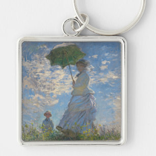 Claude Monet Frau mit einem Sonnenschirm Fine Art Schlüsselanhänger