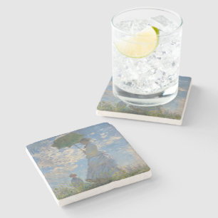 Claude Monet Frau mit einem Sonnenschirm Fine Art Steinuntersetzer