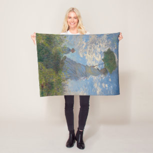 Claude Monet Frau mit einem Sonnenschirm Meisterwe Fleecedecke