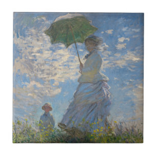 Claude Monet Frau mit einem Sonnenschirm Meisterwe Fliese
