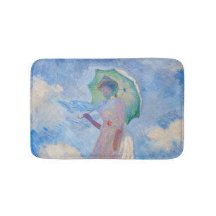 Claude Monet - Frau mit einem Sonnenschirm nach li Badematte