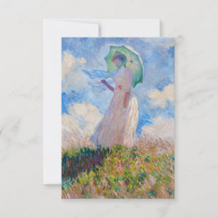 Claude Monet - Frau mit einem Sonnenschirm nach li Dankeskarte