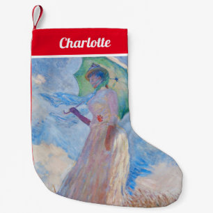 Claude Monet - Frau mit einem Sonnenschirm nach li Kleiner Weihnachtsstrumpf