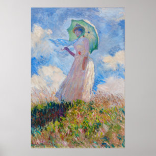 Claude Monet - Frau mit einem Sonnenschirm nach li Poster