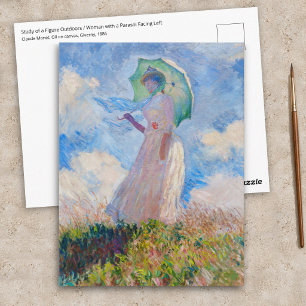 Claude Monet - Frau mit einem Sonnenschirm nach li Postkarte
