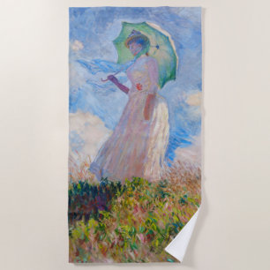 Claude Monet - Frau mit einem Sonnenschirm nach li Strandtuch