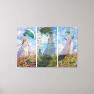 Claude Monet -  Frau mit einem Sonnenschirm Serie Leinwanddruck