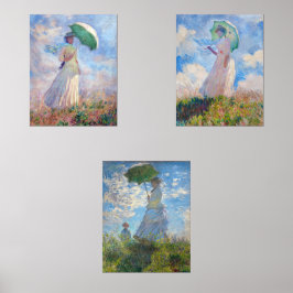 Claude Monet - Frau mit einer Reihe von Parasolen Bilderwand Sets