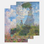 Claude Monet - Frau mit einer Reihe von Parasolen Geschenkpapier Set<br><div class="desc">Frau mit Sonnenschirm und Sonnenschirm nach rechts - Claude Monet 1886. Die Promenade,  Frau mit Sonnenschirm - Claude Monet,  1875. Frau mit Sonnenschirm/Schirm gegenüber links - Claude Monet im Jahre 1886.</div>