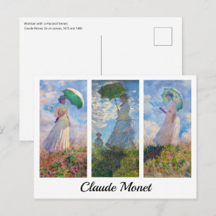 Claude Monet - Frau mit einer Reihe von Parasolen Postkarte