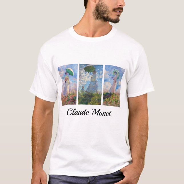 Claude Monet - Frau mit einer Reihe von Parasolen T-Shirt (Vorderseite)