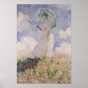 Claude Monet Frau mit Parasol Links Poster