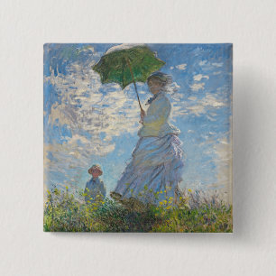 Claude Monet   Frau mit Sonnenschirm Button
