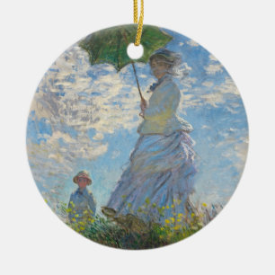Claude Monet Frau mit Sonnenschirm Keramik Ornament
