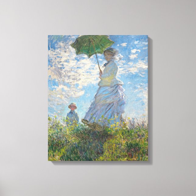 Claude Monet | Frau mit Sonnenschirm Leinwanddruck (Vorderseite)