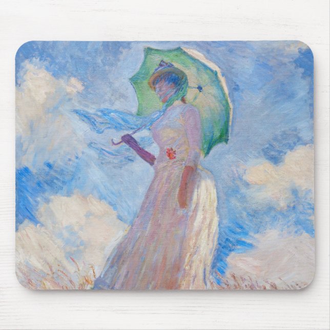 Claude Monet - Frau mit Sonnenschirm Mousepad (Vorne)