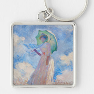 Claude Monet - Frau mit Sonnenschirm nach links ge Schlüsselanhänger