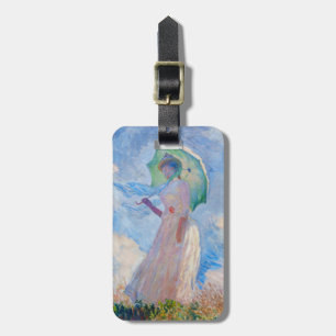 Claude Monet - Frau mit Sonnenschirm nach links Gepäckanhänger