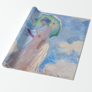 Claude Monet - Frau mit Sonnenschirm nach links Geschenkpapier