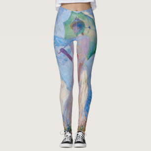 Claude Monet - Frau mit Sonnenschirm nach links Leggings