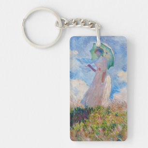 Claude Monet - Frau mit Sonnenschirm nach links Schlüsselanhänger
