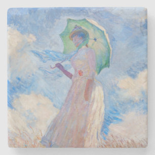 Claude Monet - Frau mit Sonnenschirm nach links Steinuntersetzer