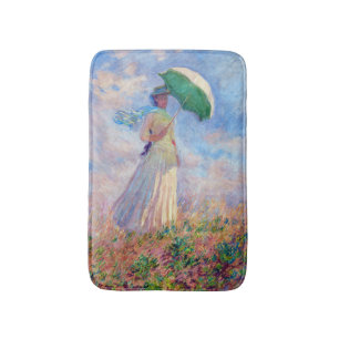 Claude Monet - Frau mit Sonnenschirm nach rechts Badematte