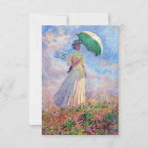 Claude Monet - Frau mit Sonnenschirm nach rechts Dankeskarte