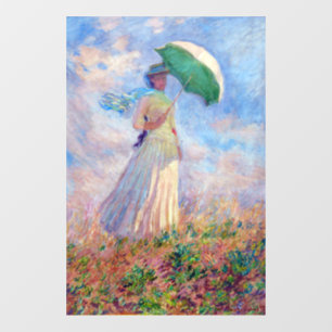 Claude Monet - Frau mit Sonnenschirm nach rechts Fensteraufkleber
