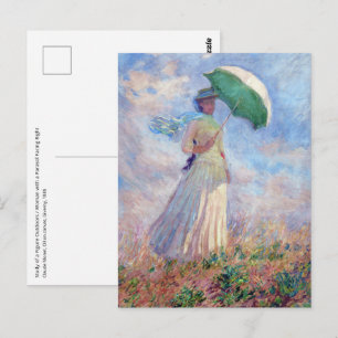 Claude Monet - Frau mit Sonnenschirm nach rechts g Postkarte