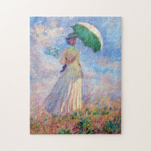 Claude Monet - Frau mit Sonnenschirm nach rechts g Puzzle