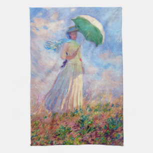Claude Monet - Frau mit Sonnenschirm nach rechts Geschirrtuch