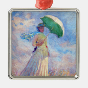 Claude Monet - Frau mit Sonnenschirm nach rechts Ornament Aus Metall