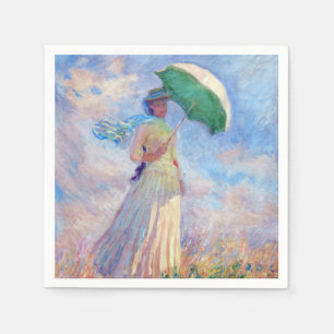 Claude Monet - Frau mit Sonnenschirm nach rechts Serviette